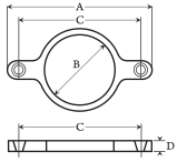 Опора с резиной для кронштейна стояка (опорное кольцо)