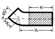 45° Отвод с удлиненной стороной 250 мм
