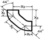 88° Двойной отвод из двух колен 44°